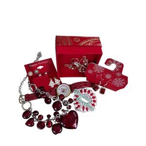 Holiday Lane Festive Jewelry & Accessories Gift Set With Watch & Jewelry lot